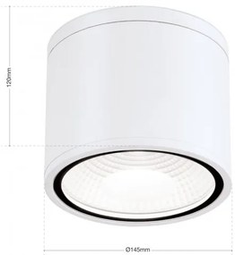 Spot LED aplicat cu protectie la umiditate IP65, SPUTNIK 14,5cm, alb