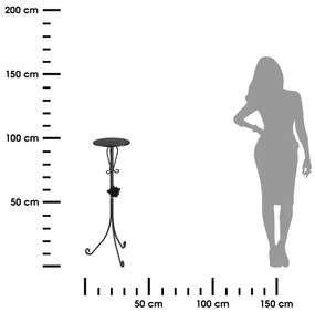 Suport de flori 95x39 cm negru