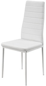 Juskys Set 4 scaune de sufragerie Loja - alb