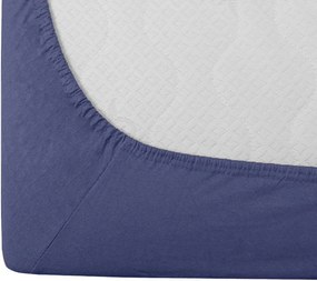 Cearsaf Jersey cu elastic 180 x 200 cm albastru inchis