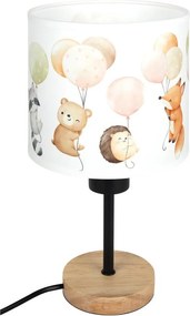 Brilagi - Lampă de masă BOBO WOOD 1xE27/25W/230V stejar/negru/alb/animăluțe