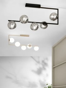 Ondaluce - Candelabru cu tijă MONILE 5xE14/10W/230V negru/negru fumat