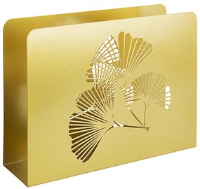 Suport pentru reviste Ginkgo, Otel, Auriu, 35x10x26 cm
