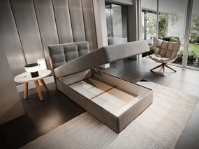 Pat tapițat boxspring GLORIEN 100x200 cm purpuriu Saltea: Saltea cu arcuri Bonell