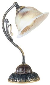 Lampa de masa rustica design italian din alama cu lemn 1801