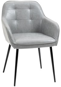 HOMCOM scaun elegant, tapitat, 61x58x84cm, gri | AOSOM RO