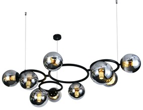 💡 Pendul N6805/9 – Impact Vizual Puternic în Negru & Crom