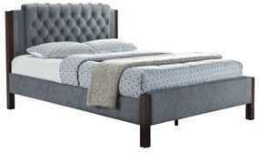 Pat, material textil gri, 160x200, KAROLA NEW