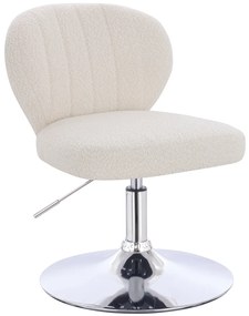 HR193N Scaun Crem Boucle cu Bază Cromata