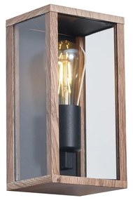 Lampă de perete industrială cu imprimeu de lemn 26 cm IP44 - Charlois