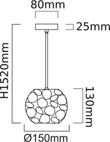 Open Design OR80193 - Pendul cu cablu CARERA, 1x G9/7W/230V, diametru 15 cm, aur roz