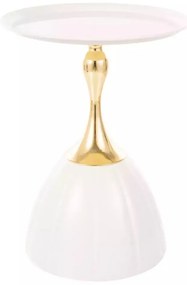 Masuta de cafea Piana alb/auriu ø38/h50 cm