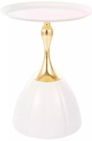 Masuta de cafea Piana alb/auriu ø38/h50 cm