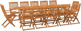 vidaXL Set mobilier de grădină 13 piese 280x90x75cm, lemn masiv acacia