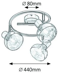 Rabalux 5549 - Lampă spot HOLLY 3xE14/40W/230V auriu