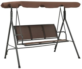 vidaXL Balansoar de grădină cu copertină, cafeniu
