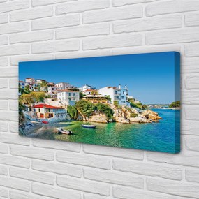 Tablouri canvas Grecia clădirilor Coasta Mării