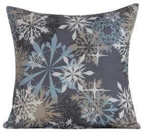 Husa pentru perna din microfibra SNOWFLAKE 45x45 cm, albastru-gri
