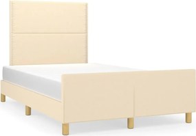 vidaXL Cadru de pat fără saltea, crem, 120x200 cm, textil