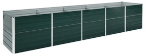 Strat inaltat de gradina, verde, 400x80x45 cm, otel galvanizat 1, Verde, 400 x 80 x 45 cm