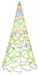 Brad de Craciun pe catarg, 500 LED-uri, multicolor, 300 cm Multicolour, 300 x 100 cm, Becuri LED in forma zigzag, 1