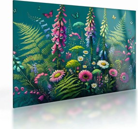 Tablou pe sticlă - Flori de câmp (70x50 cm)