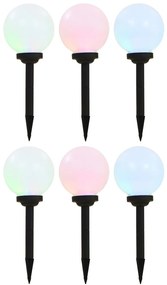 vidaXL Lămpi solare de exterior, 6 buc., 20 cm, RGB, sferic, LED