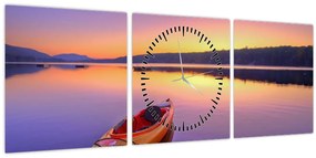 Tablou - Kayak pe lac (cu ceas) (90x30 cm)