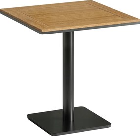 Outsunny Măsuță laterală 70 x 70 cm rezistentă la intemperii masă de grădină cu aspect lemn Bază lată, pătrată lemn natural | Aosom Romania