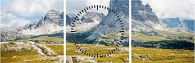 Tablou - Dolomite italiene (cu ceas) (90x30 cm)