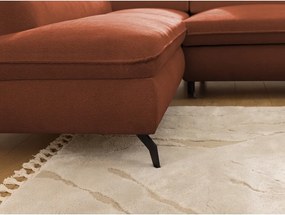 Colțar teracotă cu tapițerie din chenille (cu colț pe partea stângă/în formă de ”L”) Marbeya – Ropez