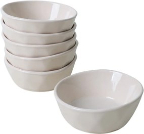 Set de 6 boluri din ceramică Facetta 12 cm, bej