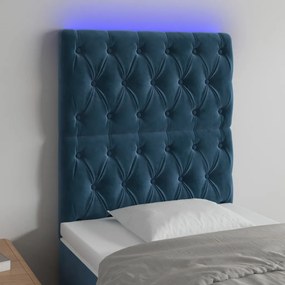 Tablie de pat cu LED, albastru inchis, 80x7x118 128cm, catifea 1, Albastru inchis, 80 x 7 x 118 128 cm