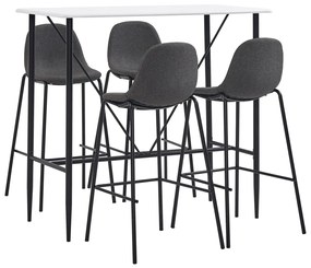 vidaXL Set mobilier de bar, 5 piese, gri închis, material textil