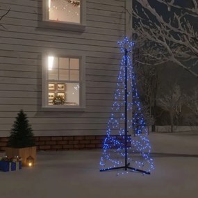 vidaXL Brad de crăciun conic, 200 led-uri, albastru, 70x180 cm