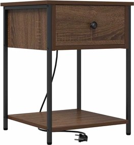 vidaXL Dulap de noapte Stejar închis 42 x 41 x 56 cm Lemn compozit