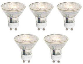 Set de 5 becuri LED GU10 50mm cu reglare în 3 trepte a temperaturii de culoare Kelvin, luminoase, 4.9W 450 lm 2000-2700K