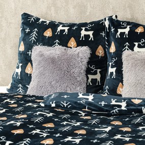 Lenjerie pat 2 pers. 4Home Nordic Deer microflanel, 160 x 200 cm, 70 x 80 cm