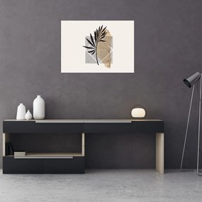 Tablou - Abstracție cu frunze tropicale N⁰1 (70x50 cm)