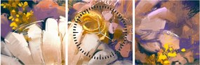 Tablou - Flori (cu ceas) (90x30 cm)