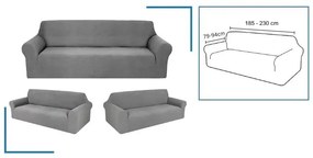 Husa elastica pentru canapea cu 3 locuri CORDA Culoare: Gri