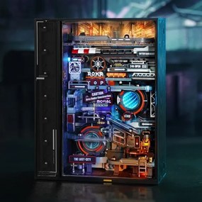 Puzzle mecanic 3D din pistă pentru bile de sticlă RoboTime Orașul trecutului