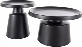 Set 2 masute cafea RODOS, negru mat, metal