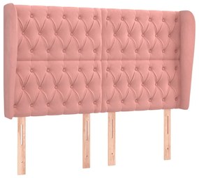 3118351 vidaXL Tăblie de pat cu aripioare, roz, 163x23x118/128 cm, catifea