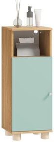 HOMCOM Mobilier de baie, mobilier de depozitare îngust cu dulap cu ușă și compartiment deschis, 30x30x80cm, verde | Aosom Romania