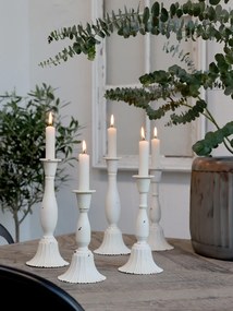 Sfeșnic din metal cu finisaj antichizat crem, H20.5xD10 cm, „Candlestick"