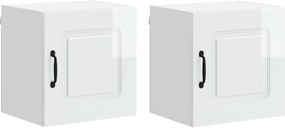 vidaXL Dulap de bucătărie Kalmar 2 pcs Alb lucios 40 x 31 x 40 cm