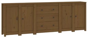 3114077 vidaXL Servantă, maro miere, 230x35x80 cm, lemn masiv de pin