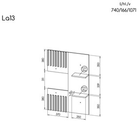 Raft typ LA13 Laticia (mat negru + stejar wotan). 1040639