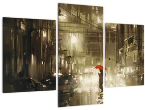 Tablou - Femeie într-o noapte ploioasă (90x60 cm)